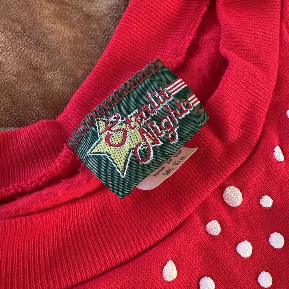 Vintage Starlit Nights Long Sleeve Christmas  Sleep Shirt Nightgown One Size - Picture 5 of 6